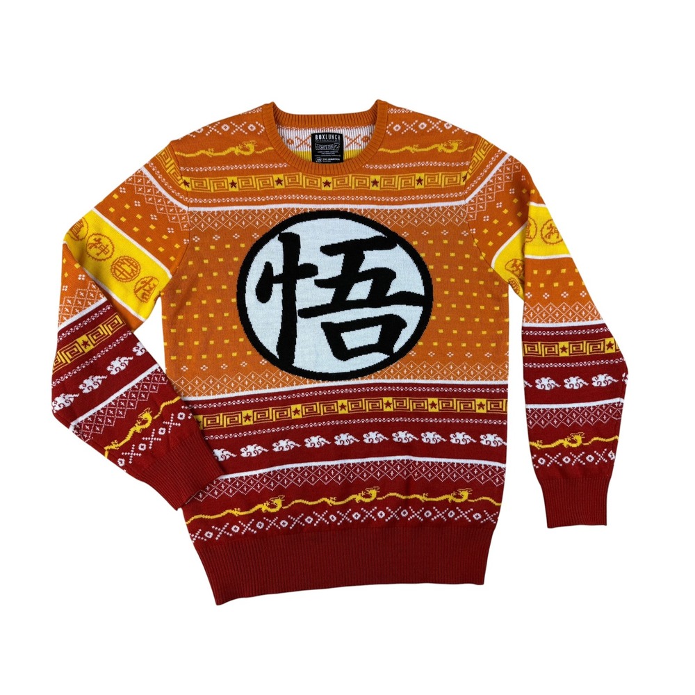 Anime Holiday Knit Sweater Goku Kanji Medium Dragon Ball Z BoxLunch